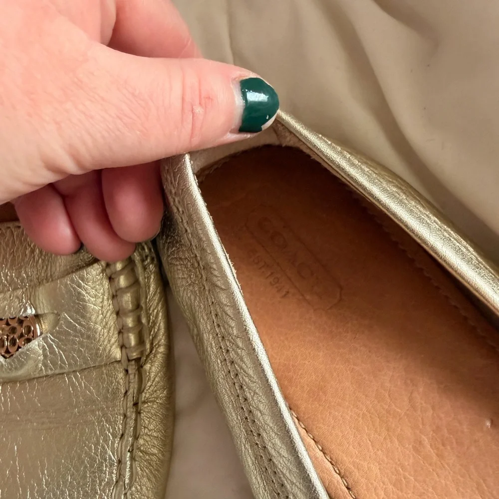 Coach Gold Loafers 🤍 - Picture 3 of 5